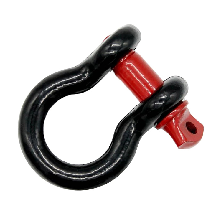 3/4 pulgada 2 Ton Universal D-Rings Bow Shackle Pula Itim na Kotse Tow Trailer Hook